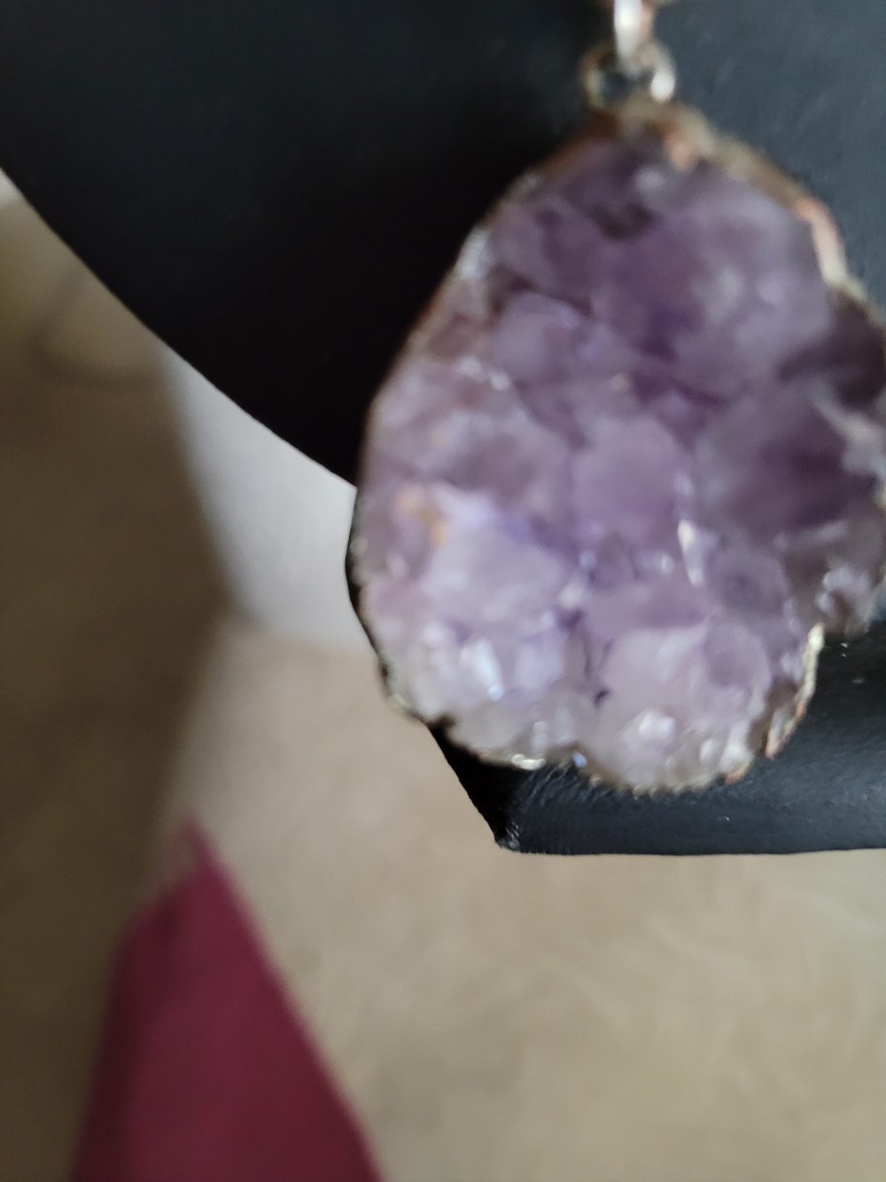 Amethyst Druzy Pendant Necklace - Lavender Crystal